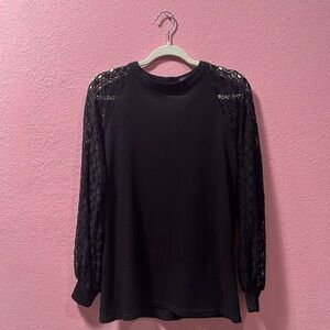 MIHOLL Black Lace Long Sleeve Blouse Size M